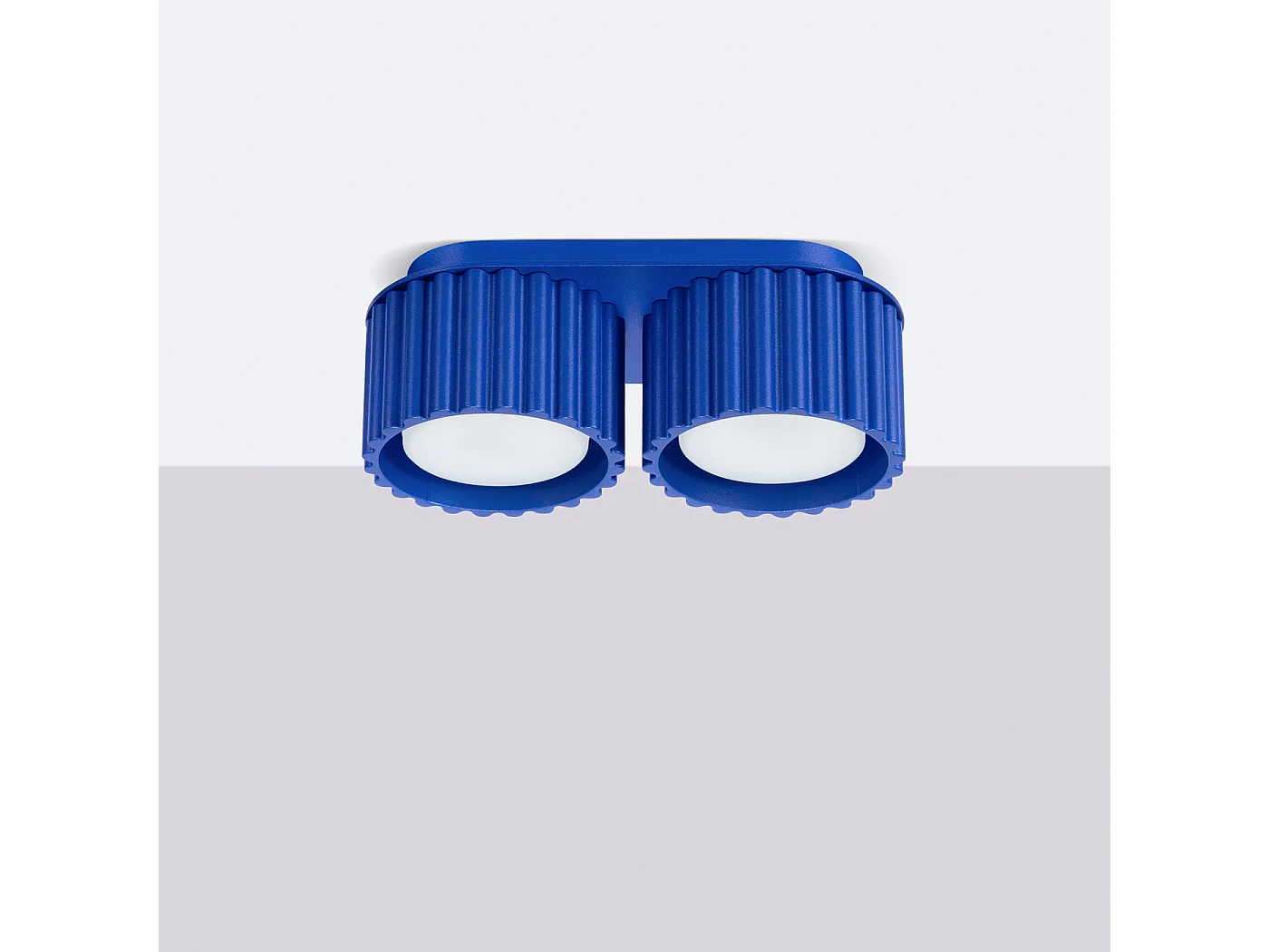 Plafonnier Aura Minimaliste En Aluminium - 2 Sources Lumineuses - L.21 X H.12 Cm - Outremer