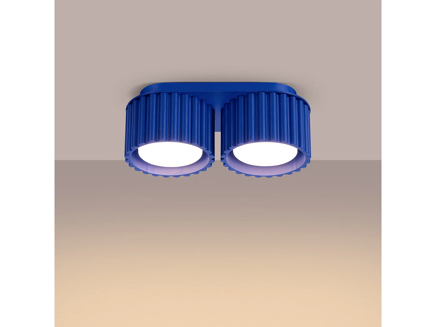 Plafonnier Aura Minimaliste En Aluminium - 2 Sources Lumineuses - L.21 X H.12 Cm - Outremer