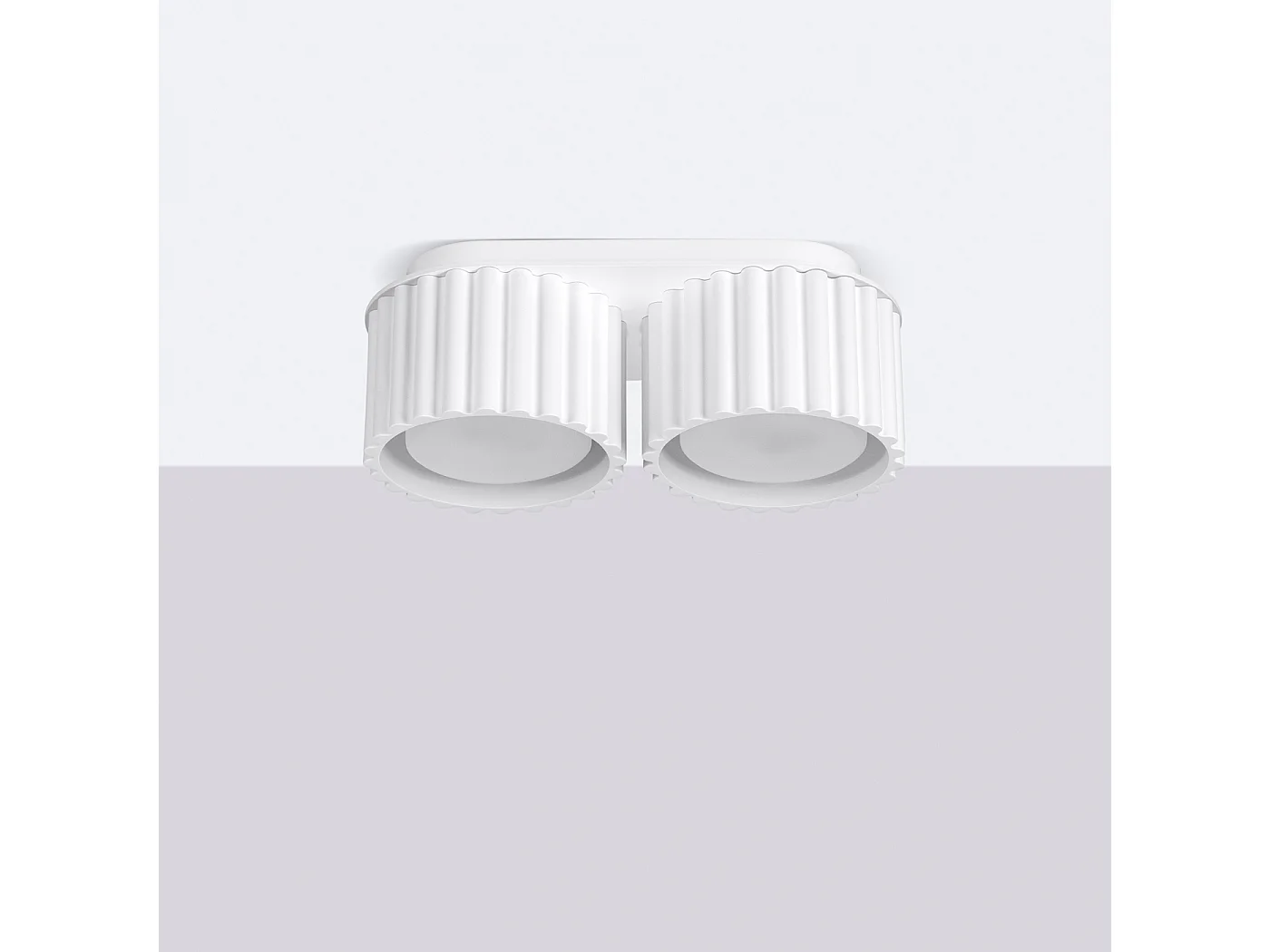 Candeeiro De Teto Aura Minimalista, Alumínio - 2 Lichtbronnen - L.21 X H.12 Cm - Branco