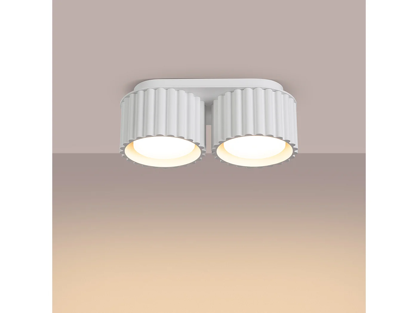 Candeeiro De Teto Aura Minimalista, Alumínio - 2 Lichtbronnen - L.21 X H.12 Cm - Branco