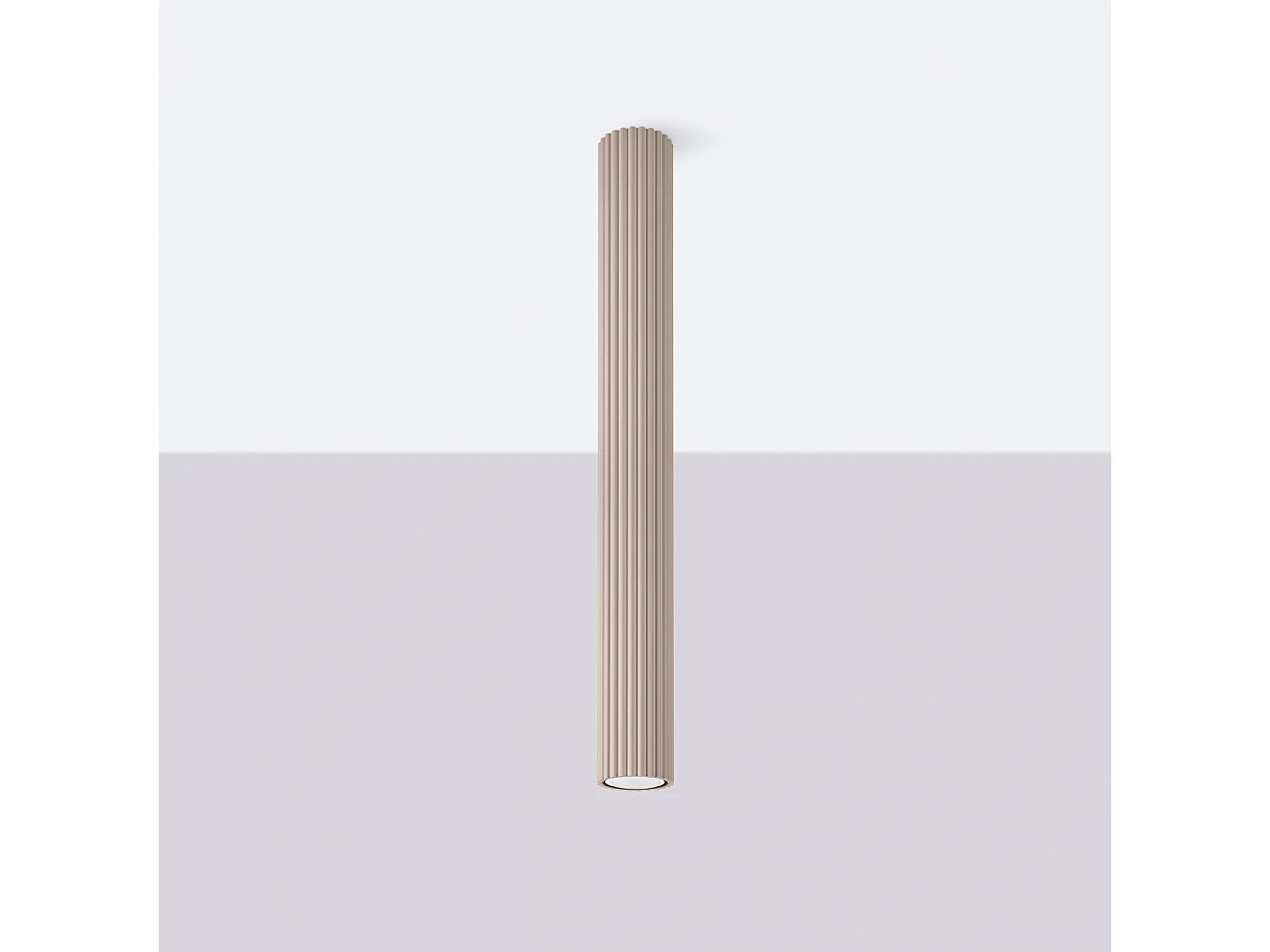 Plafonnier Karbon Minimaliste En Aluminium - 1 Sources Lumineuses - L.6,5 X H.60 Cm - Taupe