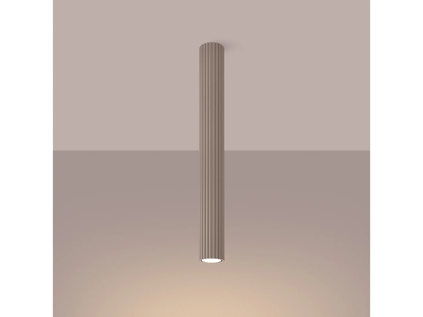 Plafonnier Karbon Minimaliste En Aluminium - 1 Sources Lumineuses - L.6,5 X H.60 Cm - Taupe