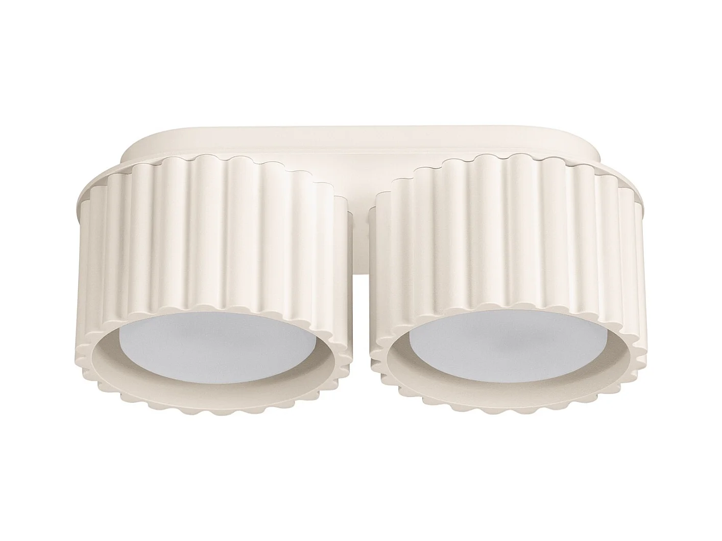 Plafonnier Aura Minimaliste En Aluminium - 2 Sources Lumineuses - L.21 X H.12 Cm - Beige