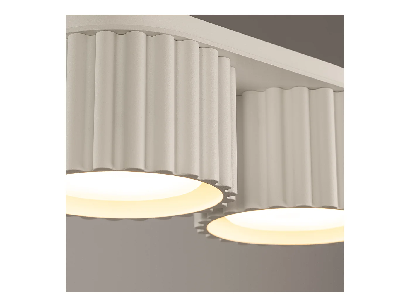 Plafonnier Aura Minimaliste En Aluminium - 2 Sources Lumineuses - L.21 X H.12 Cm - Beige