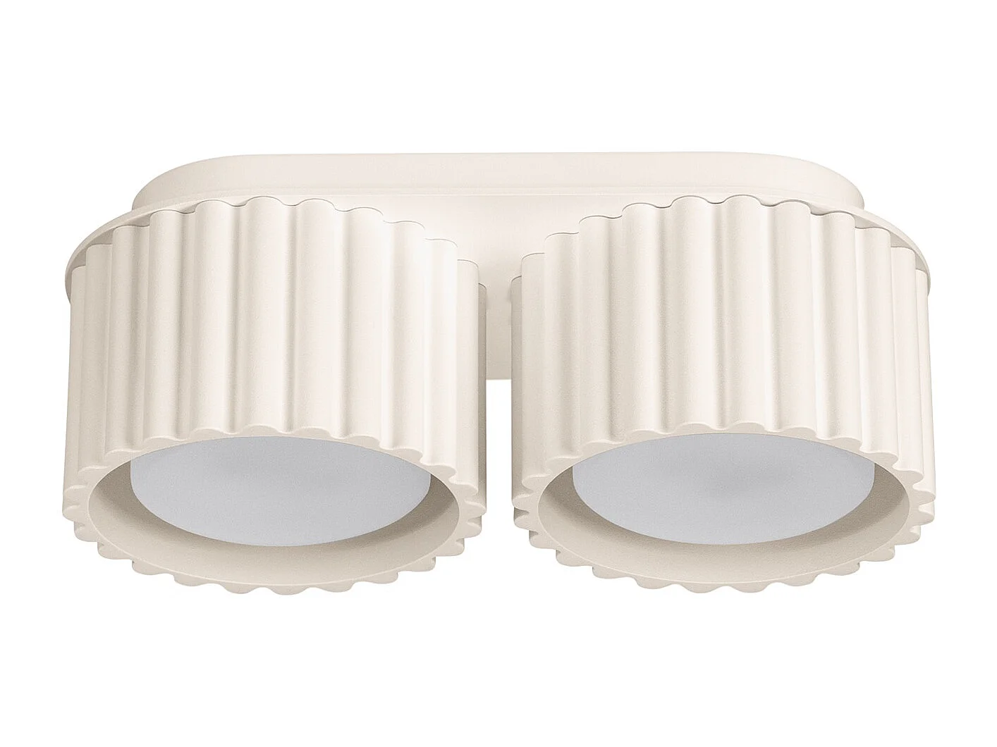 Lampada A Soffitto Aura Minimalist Di Alluminio - 2 Sorgenti Luminose - L.21 X A.12 Cm - Beige