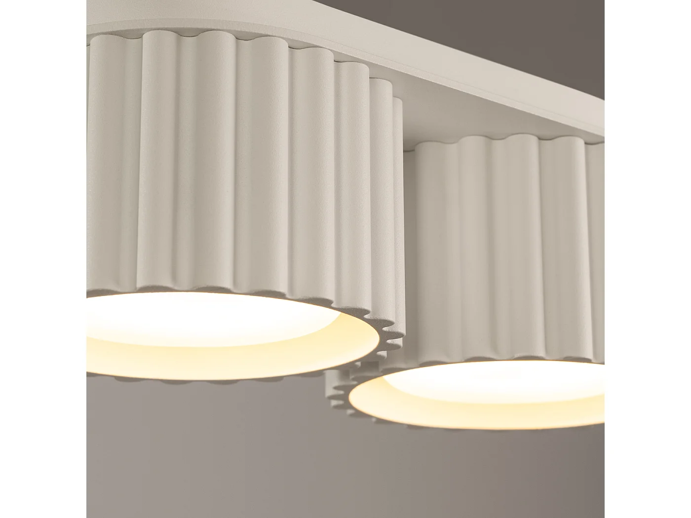 Lampada A Soffitto Aura Minimalist Di Alluminio - 2 Sorgenti Luminose - L.21 X A.12 Cm - Beige