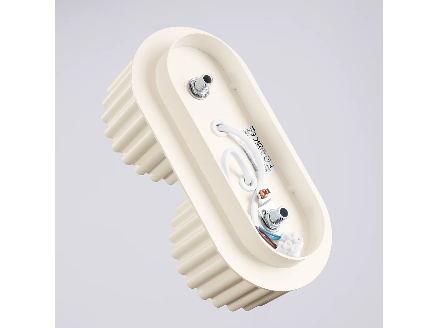 Lampada A Soffitto Aura Minimalist Di Alluminio - 2 Sorgenti Luminose - L.21 X A.12 Cm - Beige