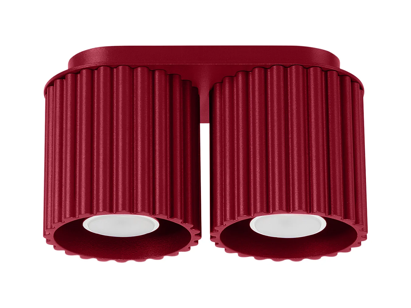 Plafonnier Aura Minimaliste En Aluminium - 2 Sources Lumineuses - L.21 X H.12 Cm - Bourgogne