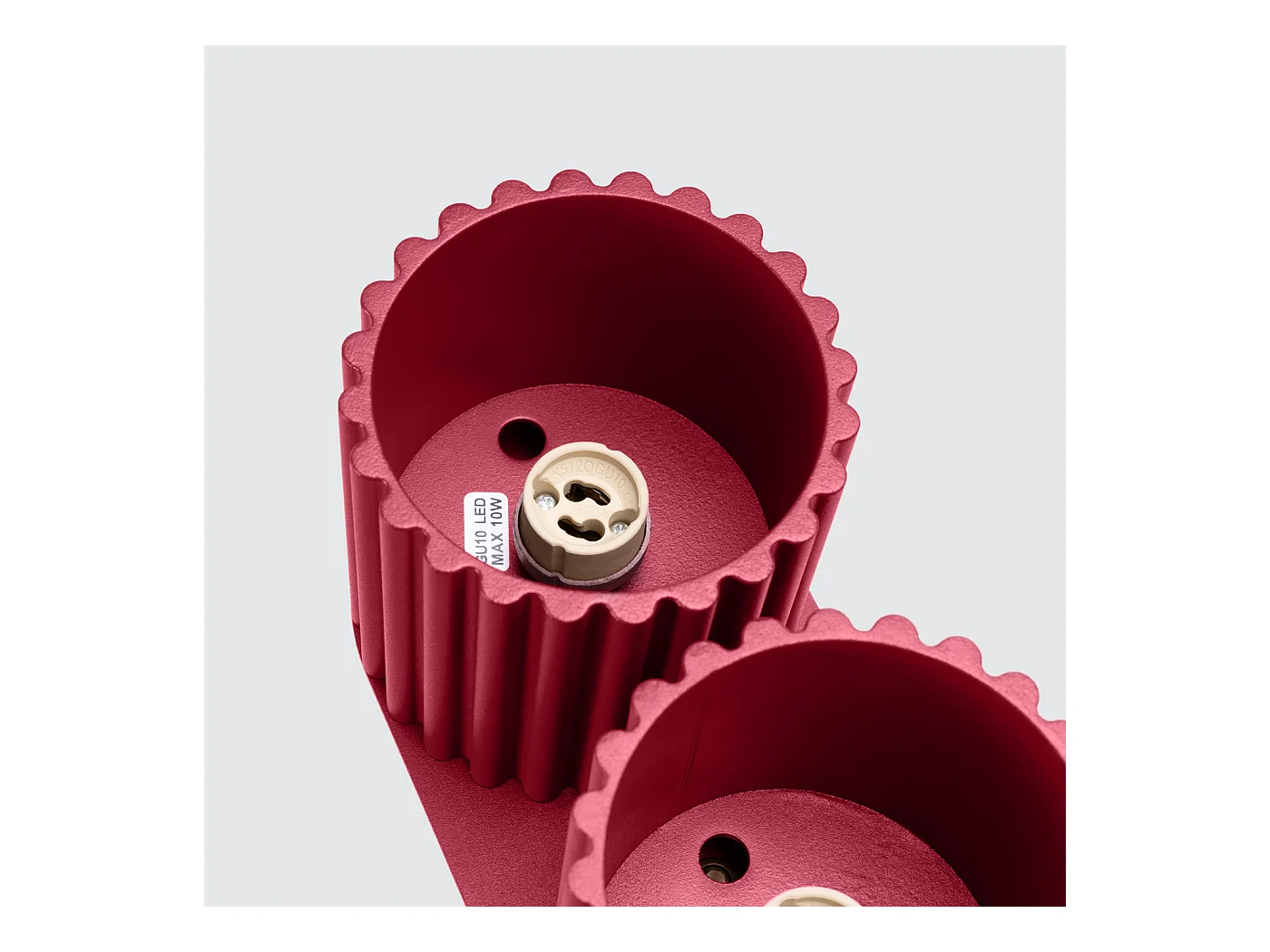 Plafonnier Aura Minimaliste En Aluminium - 2 Sources Lumineuses - L.21 X H.12 Cm - Bourgogne