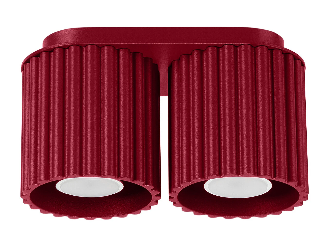 Plafonnier Aura Minimaliste En Aluminium - 2 Sources Lumineuses - L.21 X H.12 Cm - Bourgogne