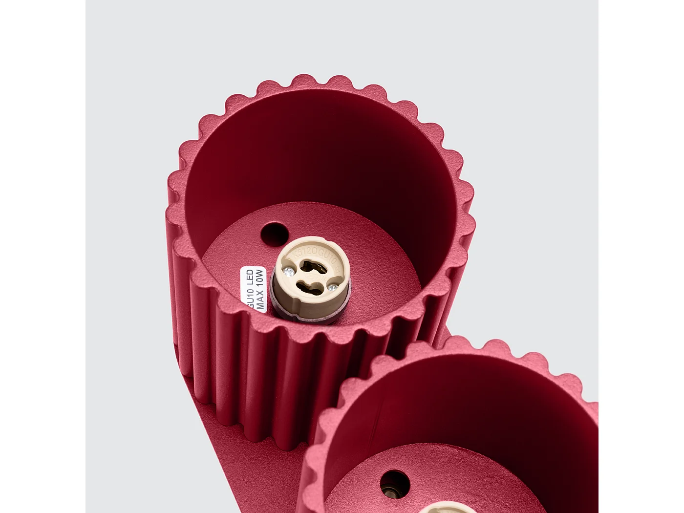 Plafonnier Aura Minimaliste En Aluminium - 2 Sources Lumineuses - L.21 X H.12 Cm - Bourgogne