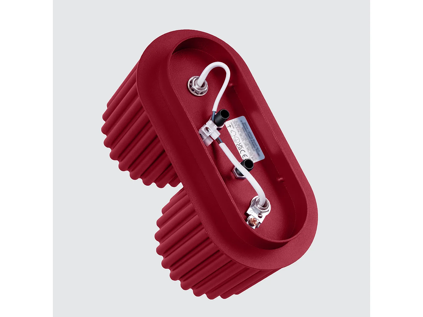 Plafonnier Aura Minimaliste En Aluminium - 2 Sources Lumineuses - L.21 X H.12 Cm - Bourgogne