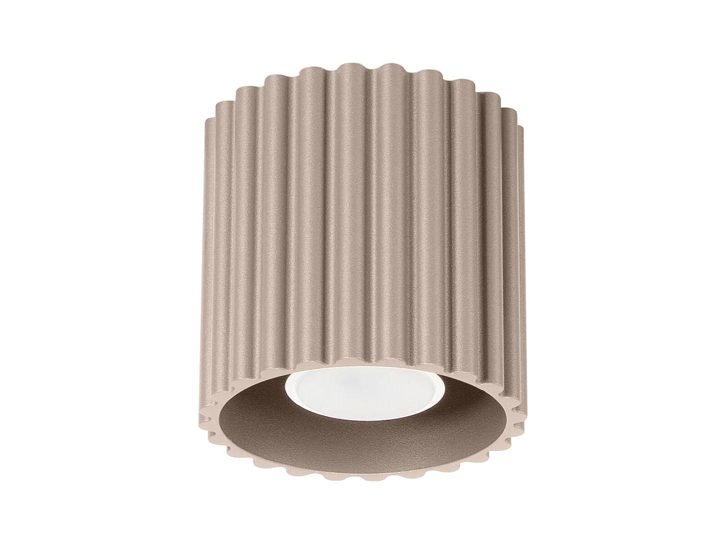 Deckenleuchte Aura Minimalistisch Aus  Aluminium - 1 Lichtquellen - L.10 X H. Cm - Taupe