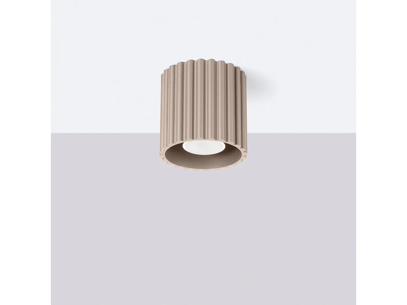 Deckenleuchte Aura Minimalistisch Aus  Aluminium - 1 Lichtquellen - L.10 X H. Cm - Taupe