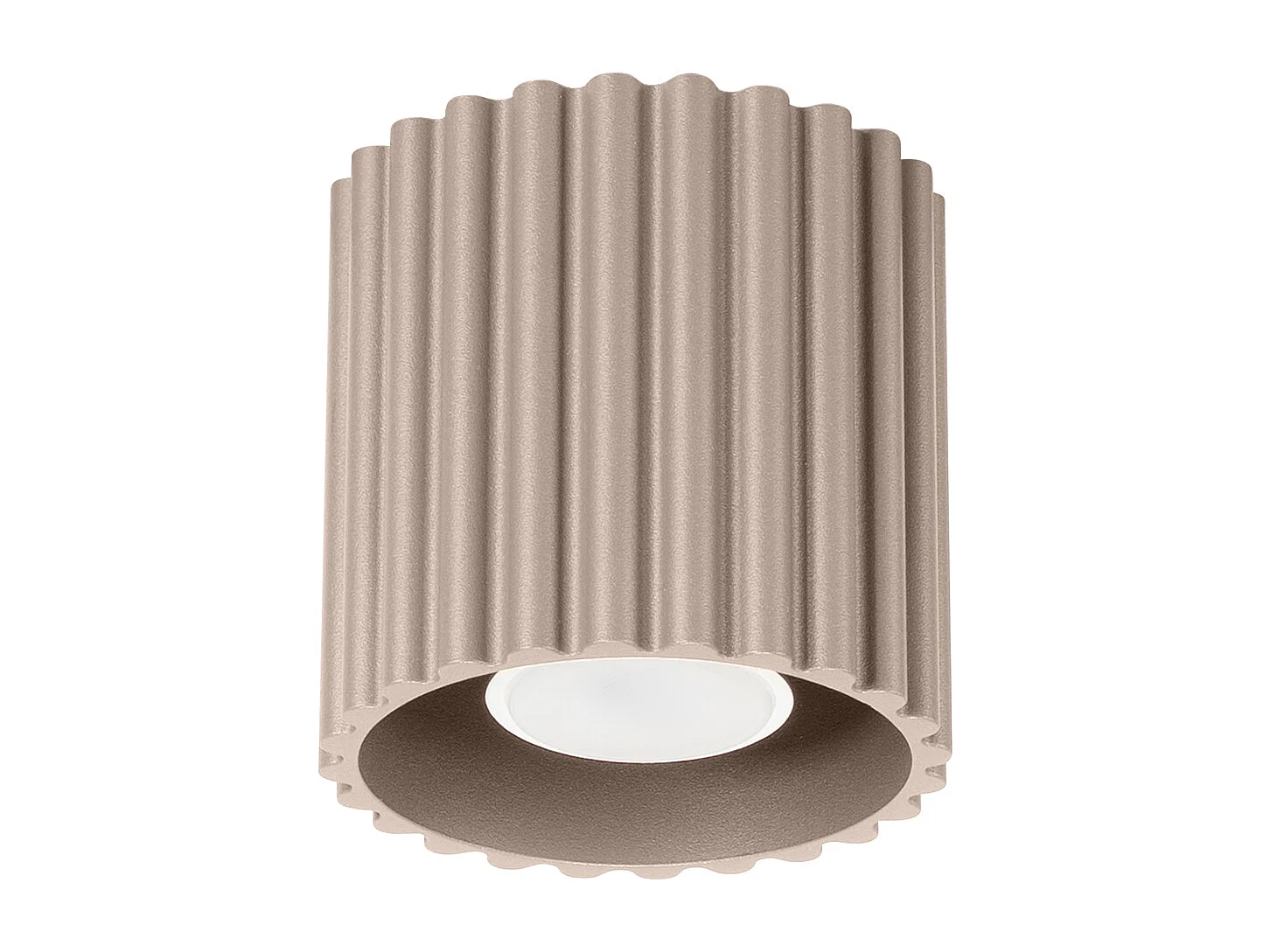 Plafonnier Aura Minimaliste En Aluminium - 1 Sources Lumineuses - L.10 X H.10 Cm - Taupe