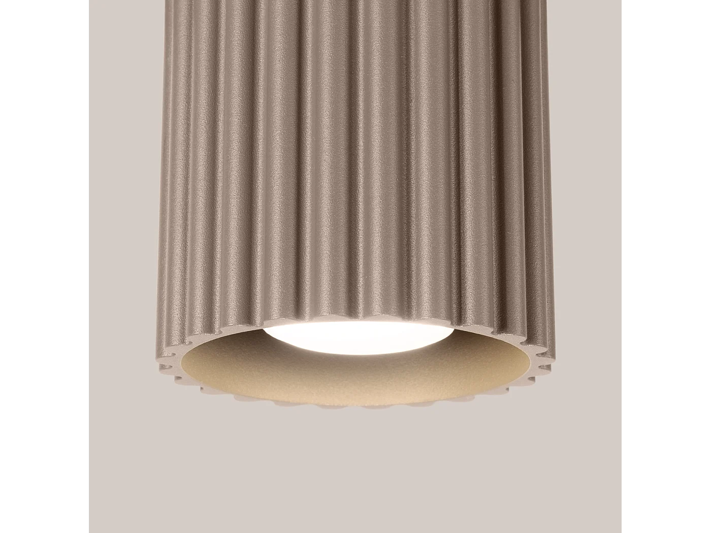 Plafonnier Aura Minimaliste En Aluminium - 1 Sources Lumineuses - L.10 X H.10 Cm - Taupe