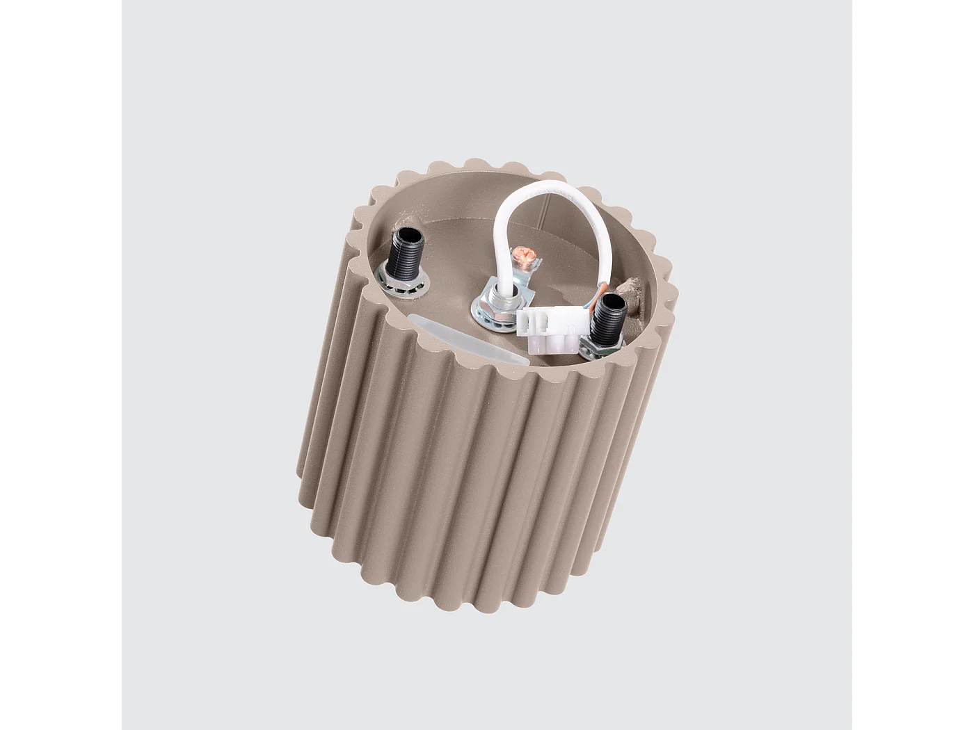 Plafonnier Aura Minimaliste En Aluminium - 1 Sources Lumineuses - L.10 X H.10 Cm - Taupe