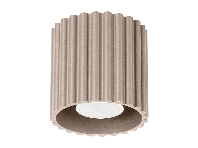 Plafonnier Aura Minimaliste En Aluminium - 1 Sources Lumineuses - L.10 X H.10 Cm - Taupe