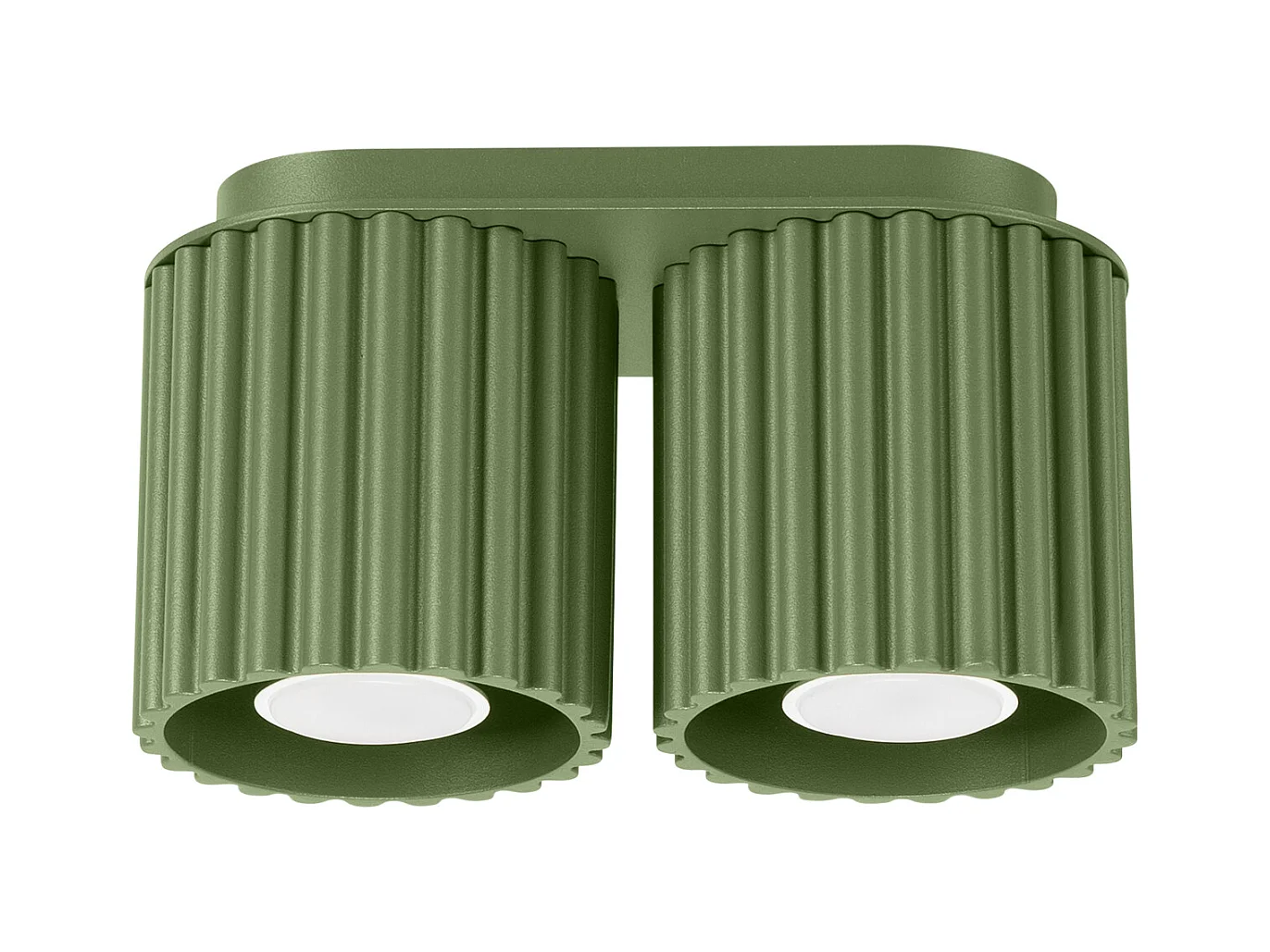 Plafonnier Aura Minimaliste En Aluminium - 2 Sources Lumineuses - L.21 X H.12 Cm - Vert Olive