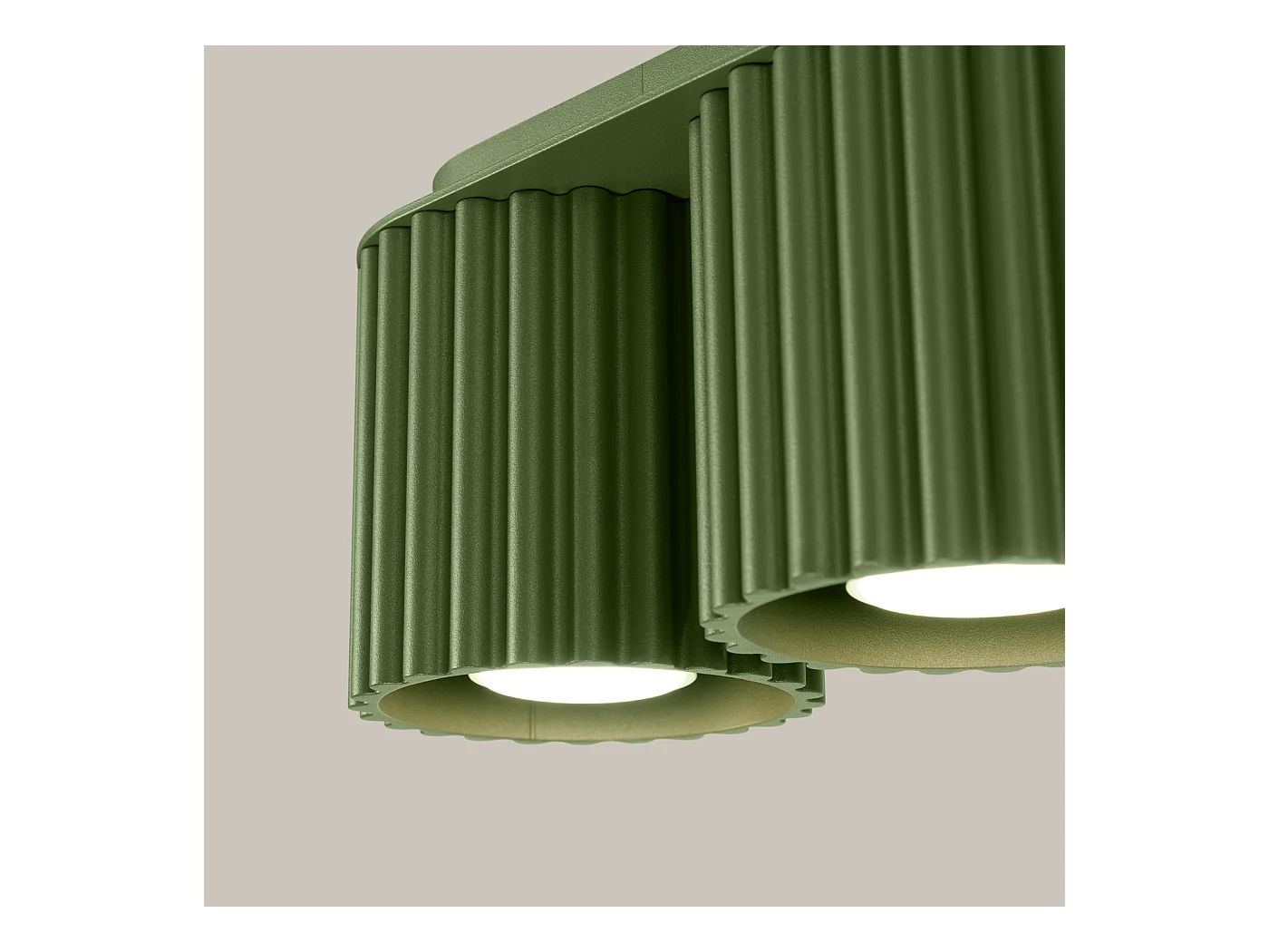 Plafonnier Aura Minimaliste En Aluminium - 2 Sources Lumineuses - L.21 X H.12 Cm - Vert Olive