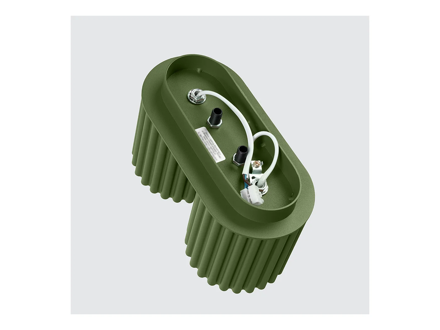 Plafonnier Aura Minimaliste En Aluminium - 2 Sources Lumineuses - L.21 X H.12 Cm - Vert Olive