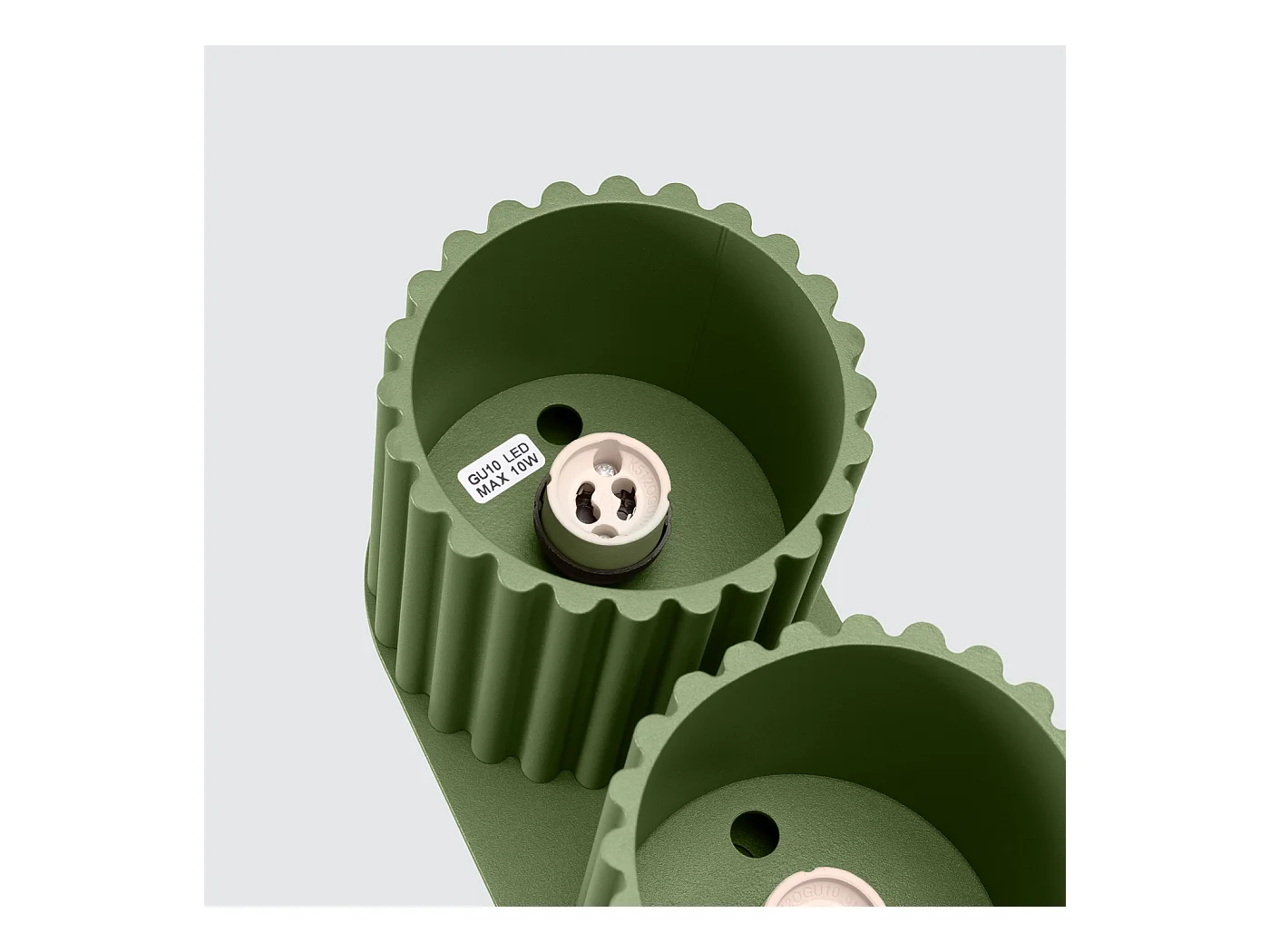 Plafonnier Aura Minimaliste En Aluminium - 2 Sources Lumineuses - L.21 X H.12 Cm - Vert Olive