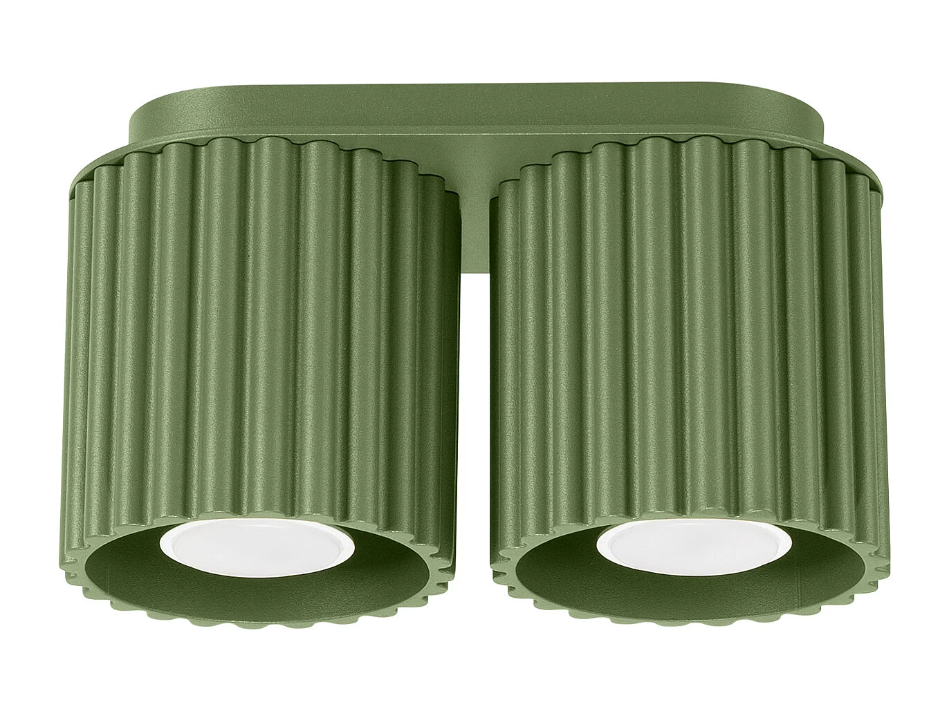 Plafonnier Aura Minimaliste En Aluminium - 2 Sources Lumineuses - L.21 X H.12 Cm - Vert Olive