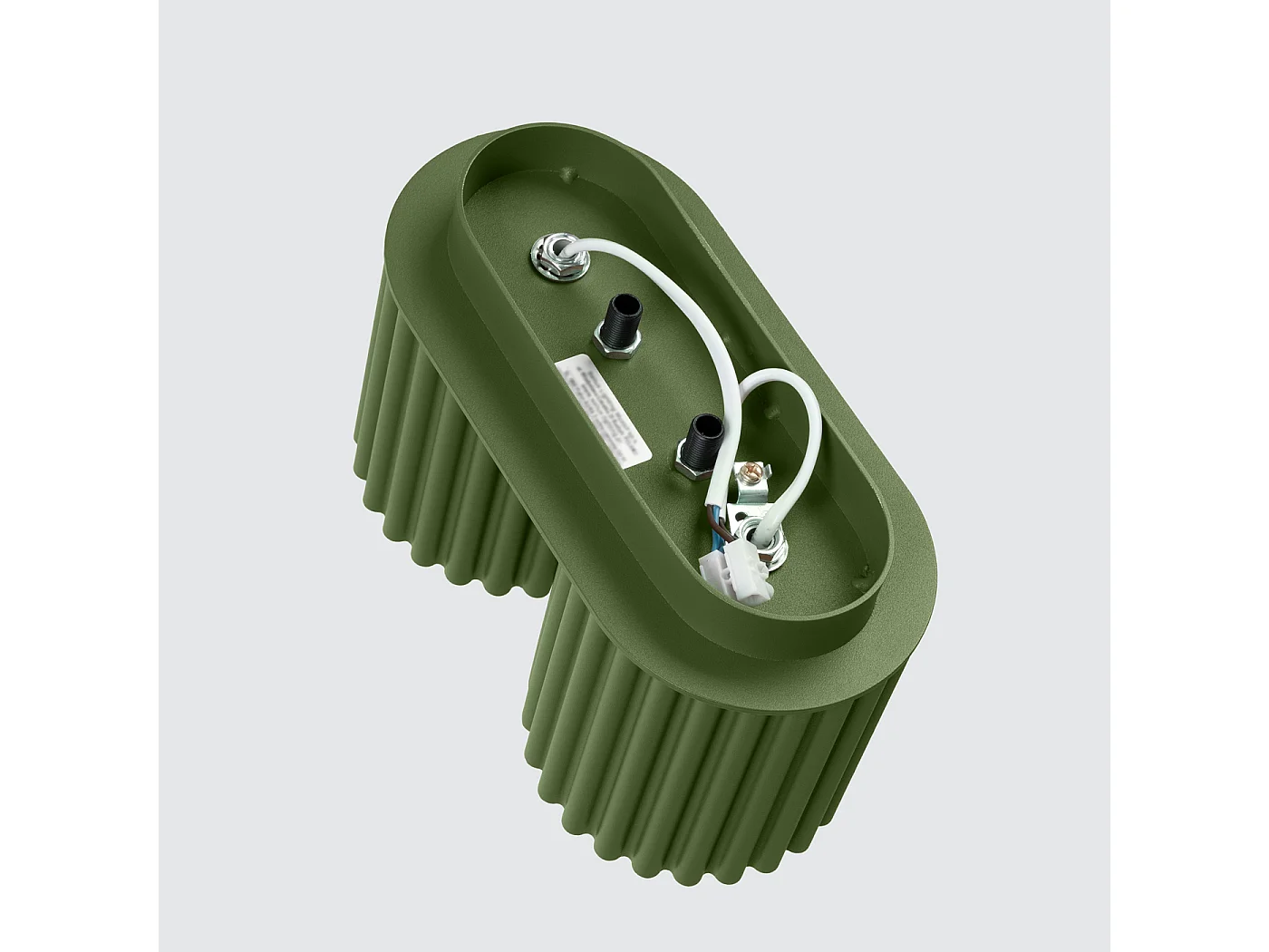 Plafonnier Aura Minimaliste En Aluminium - 2 Sources Lumineuses - L.21 X H.12 Cm - Vert Olive