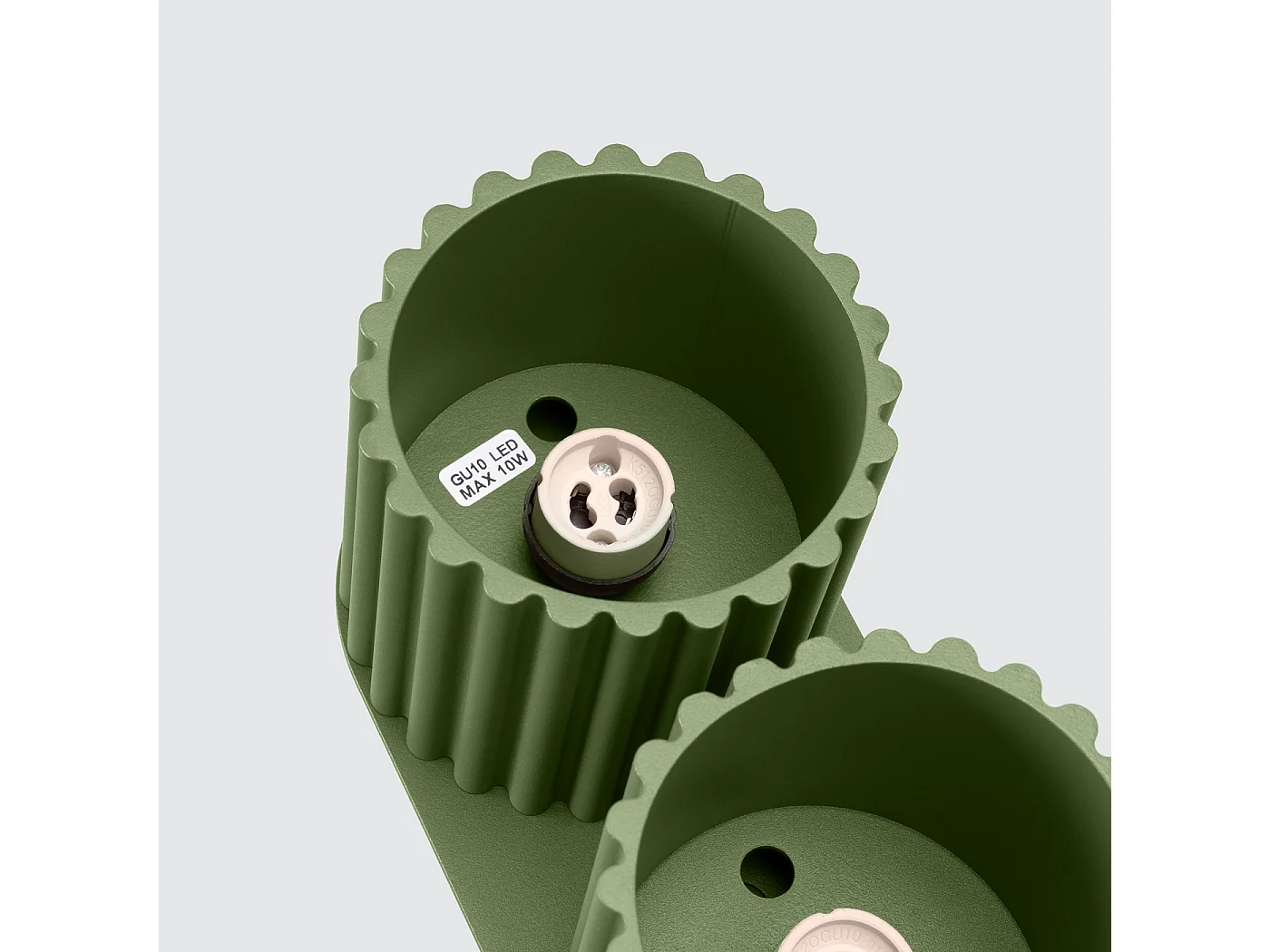 Plafonnier Aura Minimaliste En Aluminium - 2 Sources Lumineuses - L.21 X H.12 Cm - Vert Olive