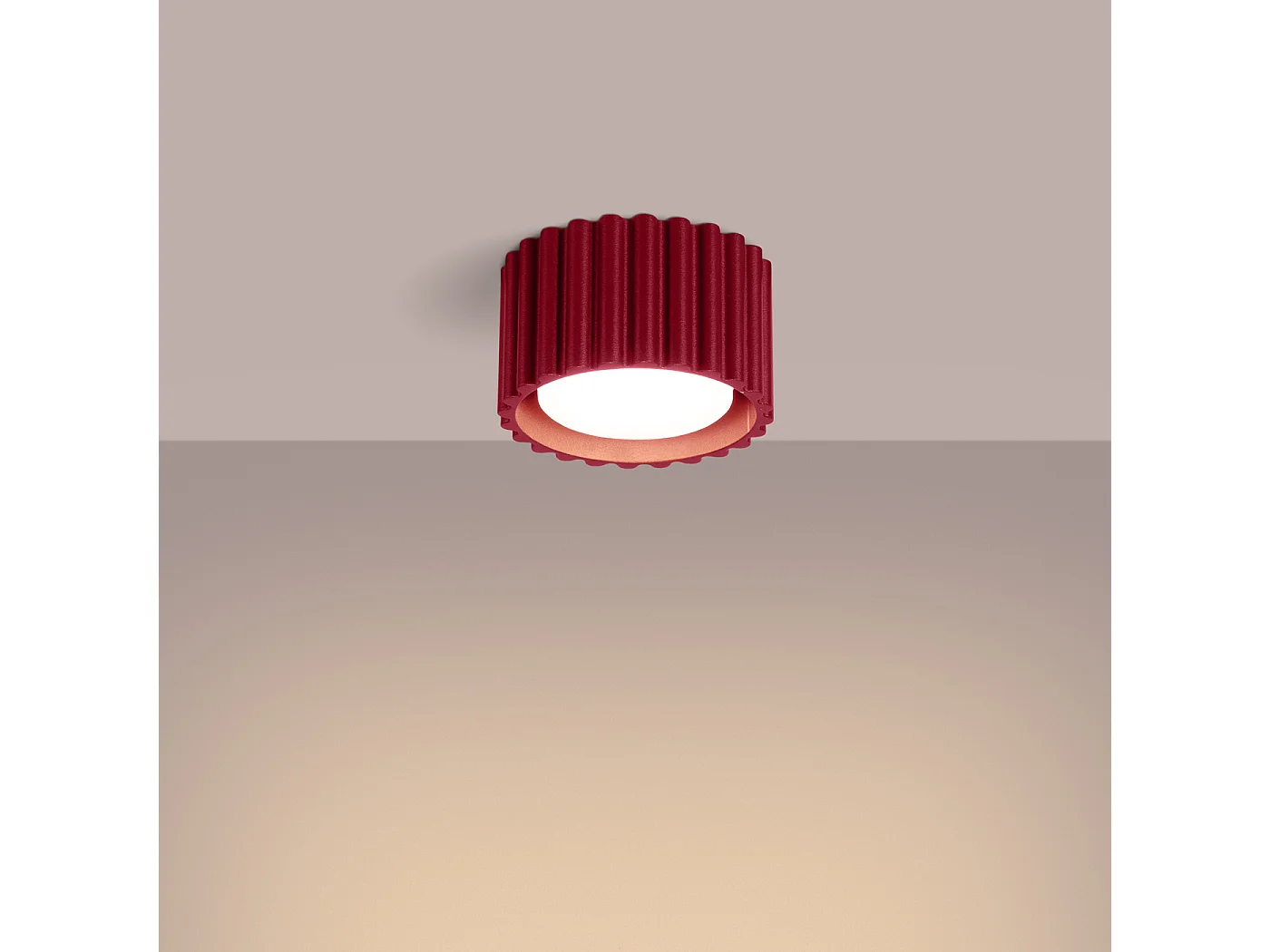 Plafondlamp Aura Minimalist Van  - 1 Lichtbronnen - L.10 X H.10 Cm - Bourgondië