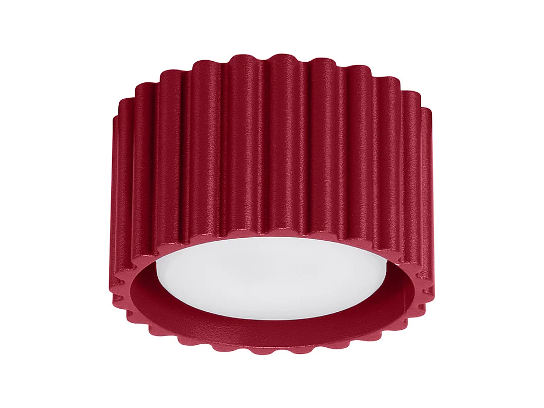 Plafonnier Aura Minimaliste En Aluminium - 1 Sources Lumineuses - L.10 X H.10 Cm - Bourgogne