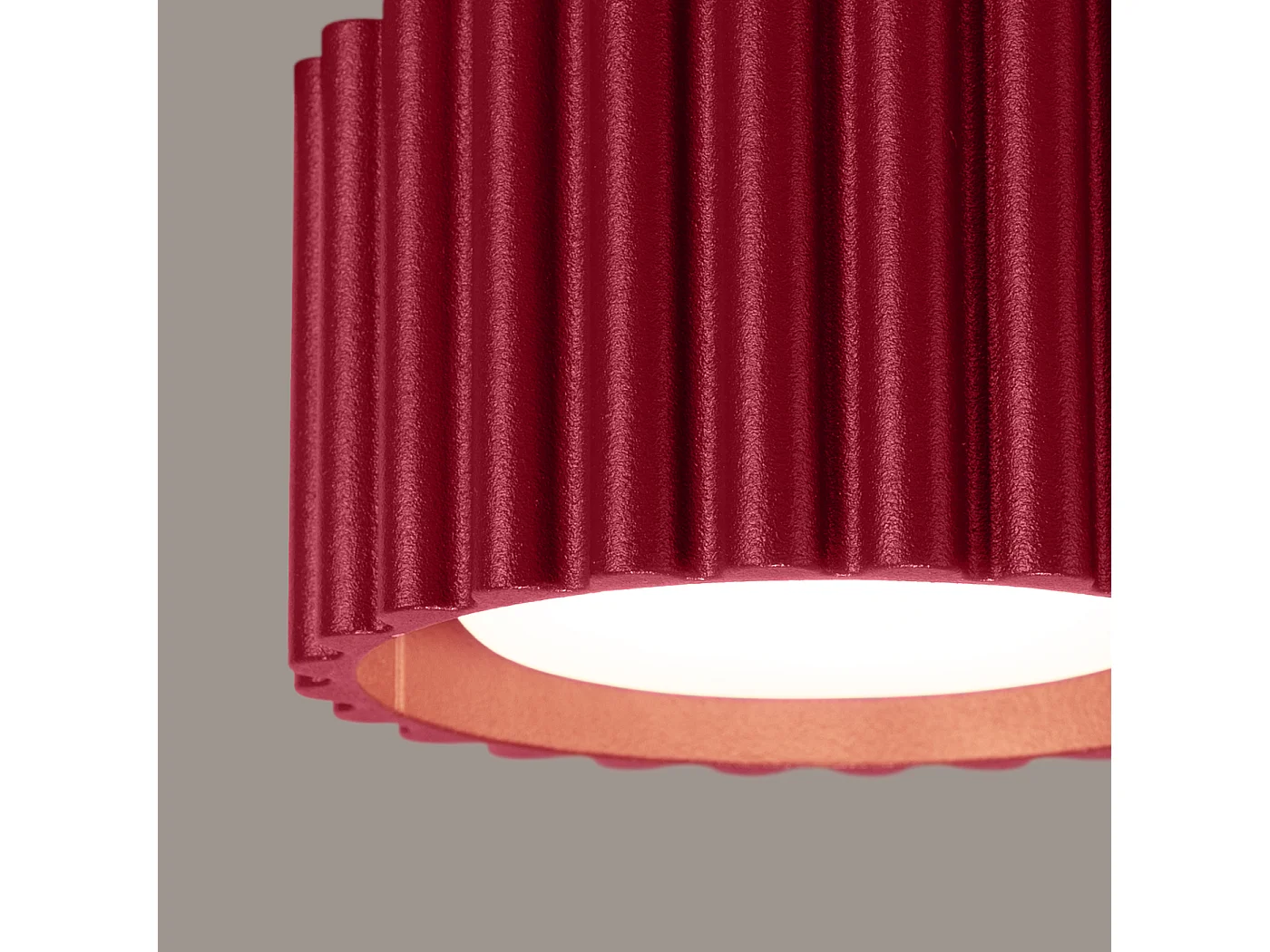 Plafonnier Aura Minimaliste En Aluminium - 1 Sources Lumineuses - L.10 X H.10 Cm - Bourgogne