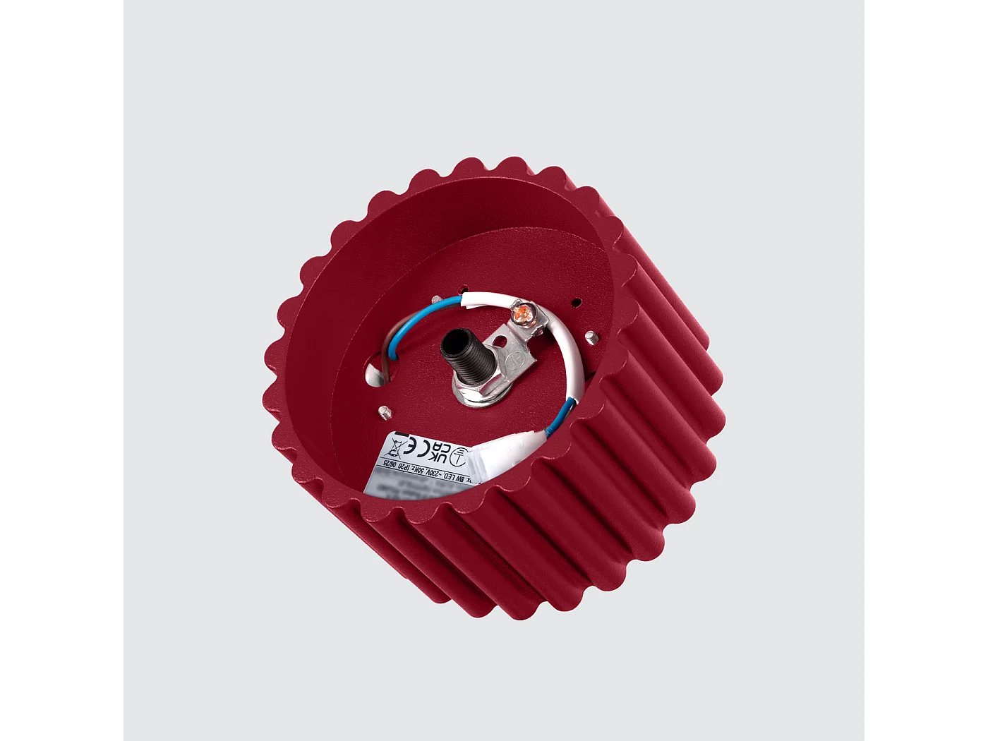 Plafonnier Aura Minimaliste En Aluminium - 1 Sources Lumineuses - L.10 X H.10 Cm - Bourgogne