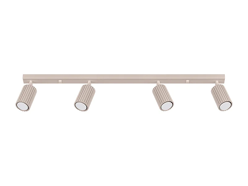 Plafonnier Karbon Minimaliste En Aluminium - 4 Sources Lumineuses - L.81 X H.16,5 Cm - Taupe