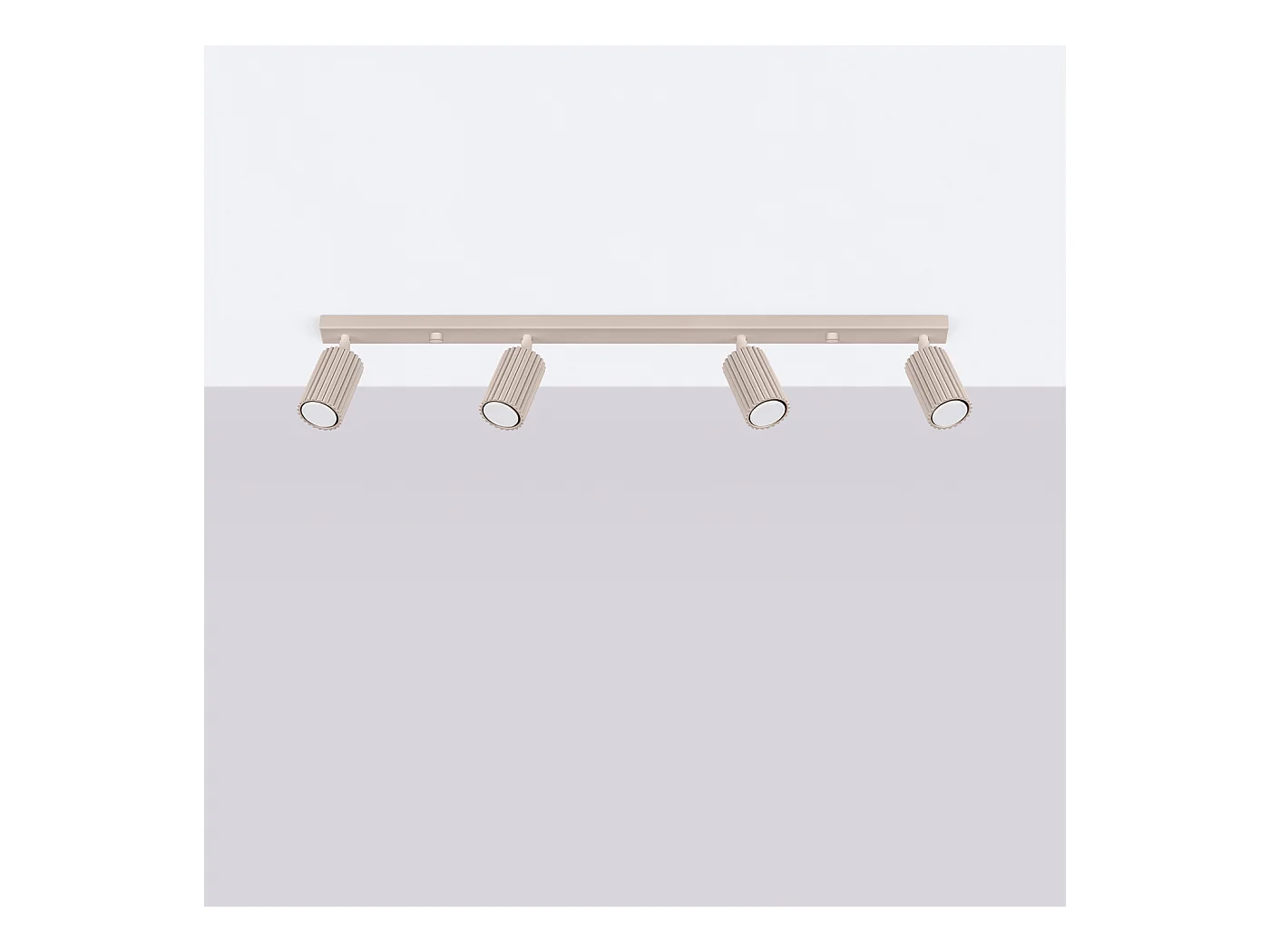 Plafonnier Karbon Minimaliste En Aluminium - 4 Sources Lumineuses - L.81 X H.16,5 Cm - Taupe