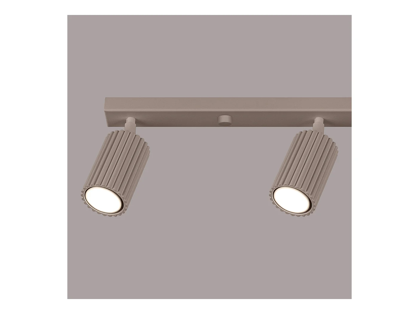 Plafonnier Karbon Minimaliste En Aluminium - 4 Sources Lumineuses - L.81 X H.16,5 Cm - Taupe