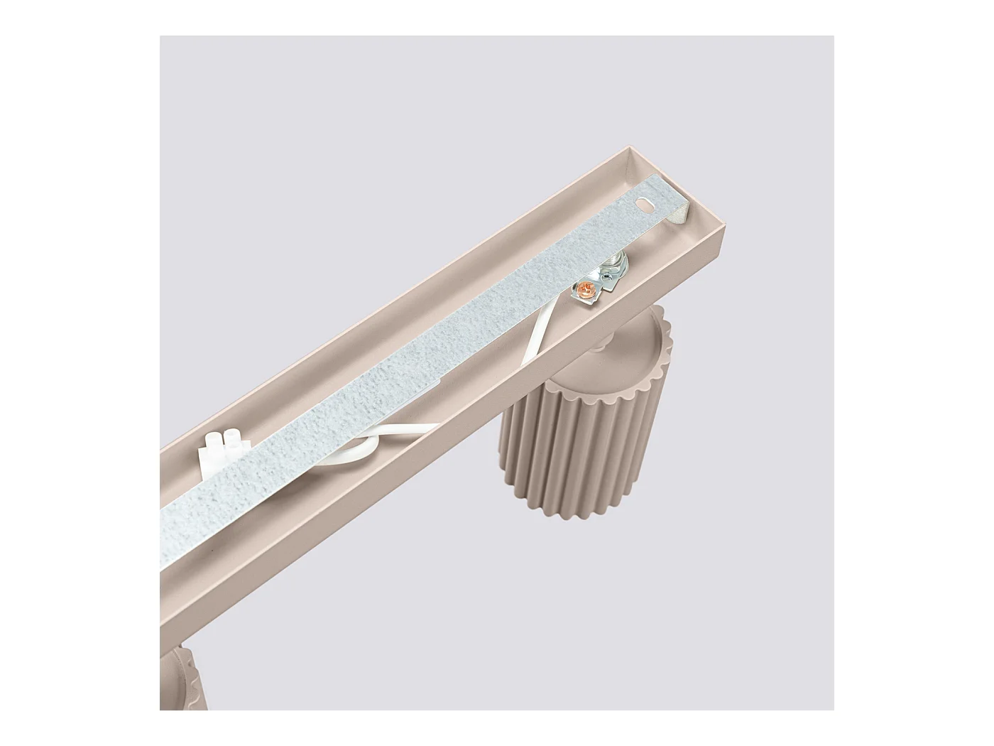 Plafonnier Karbon Minimaliste En Aluminium - 4 Sources Lumineuses - L.81 X H.16,5 Cm - Taupe