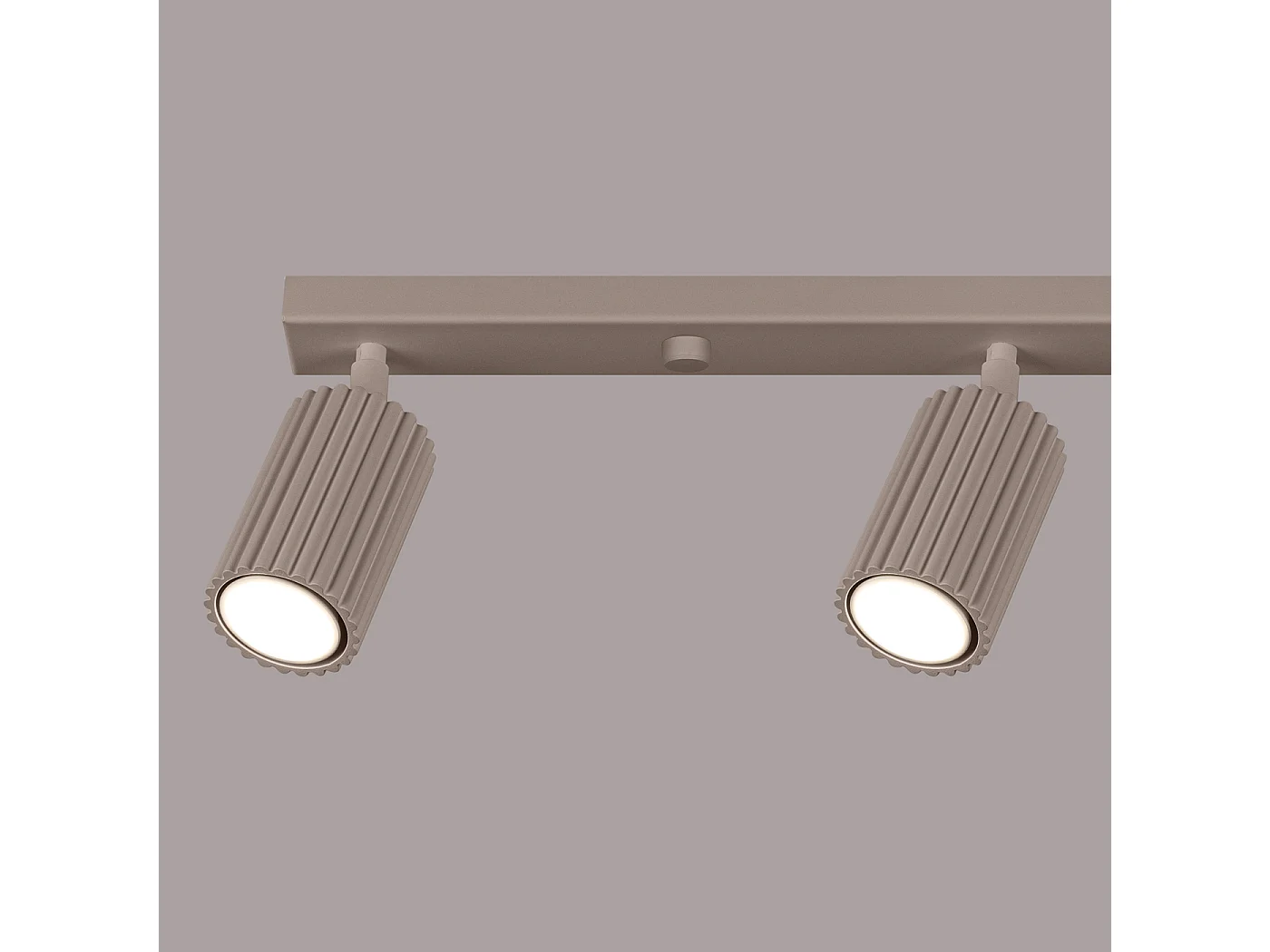 Plafonnier Karbon Minimaliste En Aluminium - 4 Sources Lumineuses - L.81 X H.16,5 Cm - Taupe
