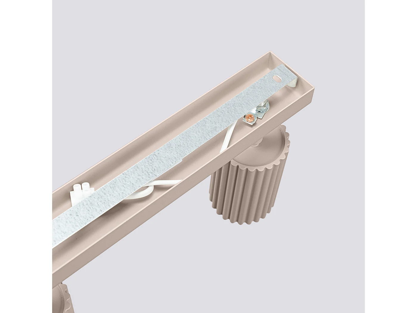 Plafonnier Karbon Minimaliste En Aluminium - 4 Sources Lumineuses - L.81 X H.16,5 Cm - Taupe