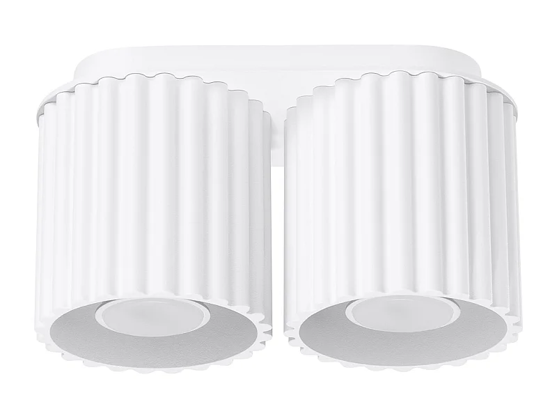 Plafonnier Aura Minimaliste En Aluminium - 2 Sources Lumineuses - L.21 X H.12 Cm - Blanc