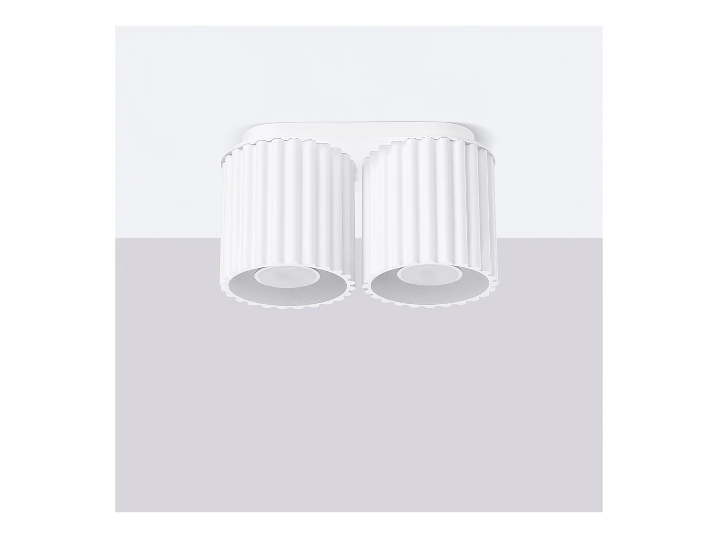 Deckenleuchte Aura Minimalistisch Aus  Aluminium - 2 Lichtquellen - L.21 X H. Cm - Weiß