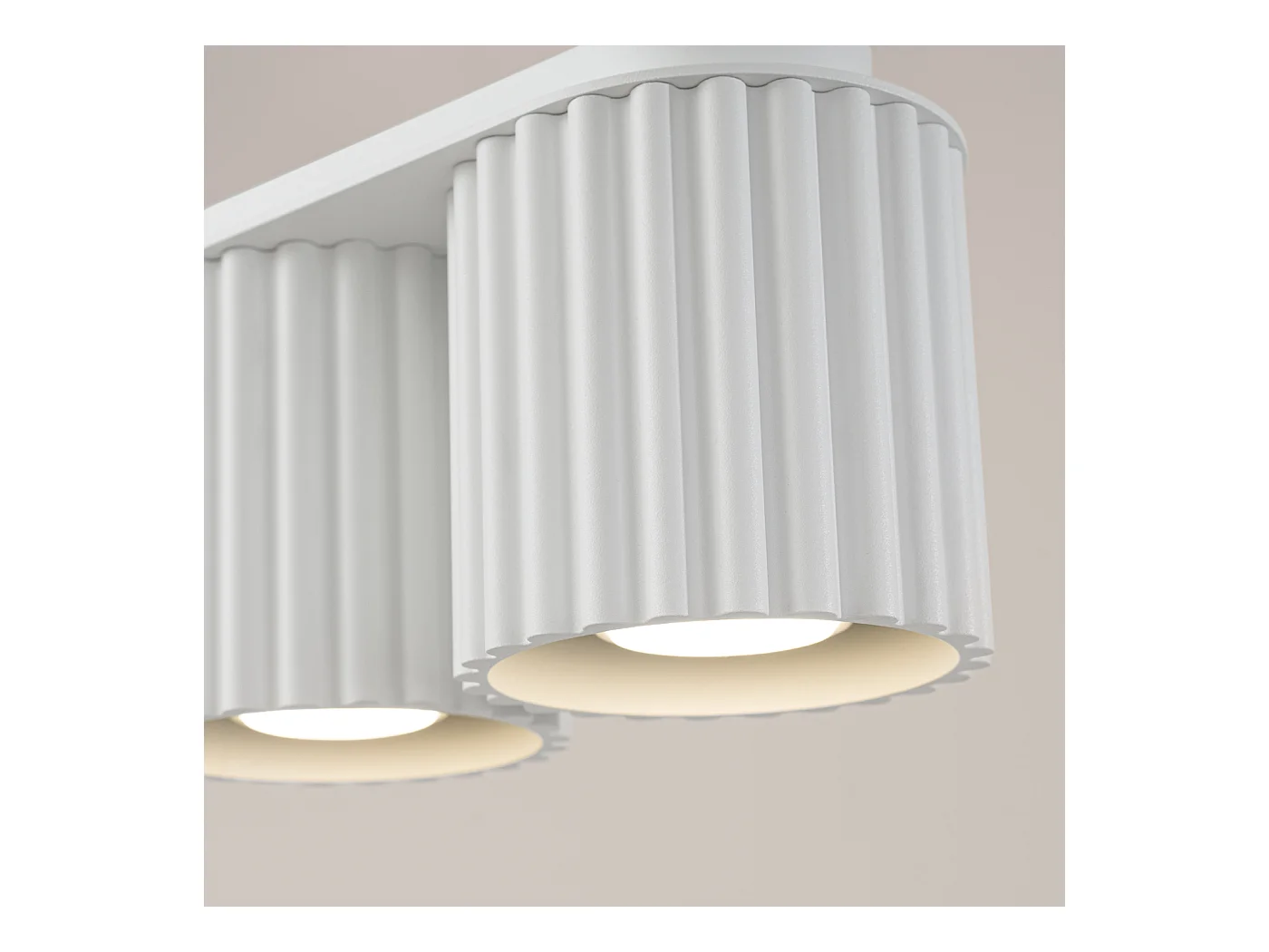 Deckenleuchte Aura Minimalistisch Aus  Aluminium - 2 Lichtquellen - L.21 X H. Cm - Weiß