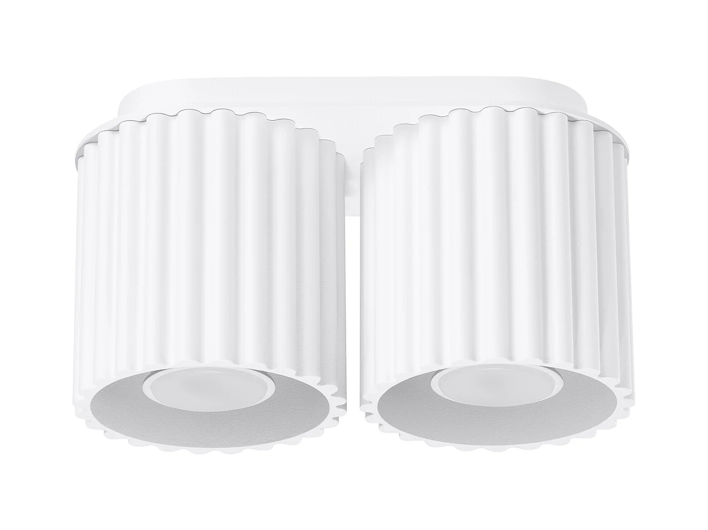 Plafonnier Aura Minimaliste En Aluminium - 2 Sources Lumineuses - L.21 X H.12 Cm - Blanc