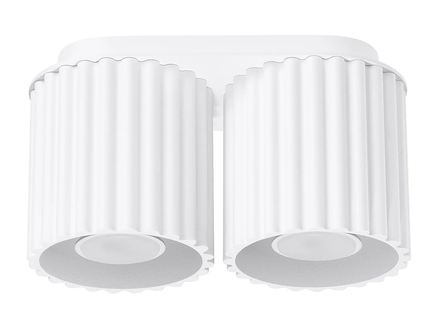 Plafonnier Aura Minimaliste En Aluminium - 2 Sources Lumineuses - L.21 X H.12 Cm - Blanc