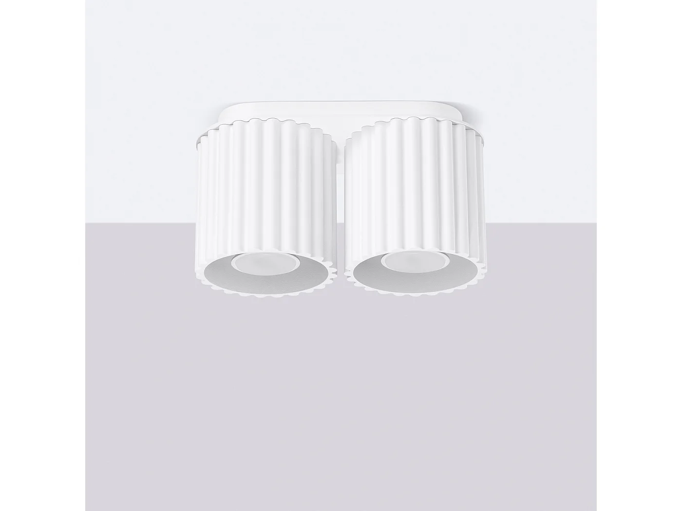 Plafonnier Aura Minimaliste En Aluminium - 2 Sources Lumineuses - L.21 X H.12 Cm - Blanc
