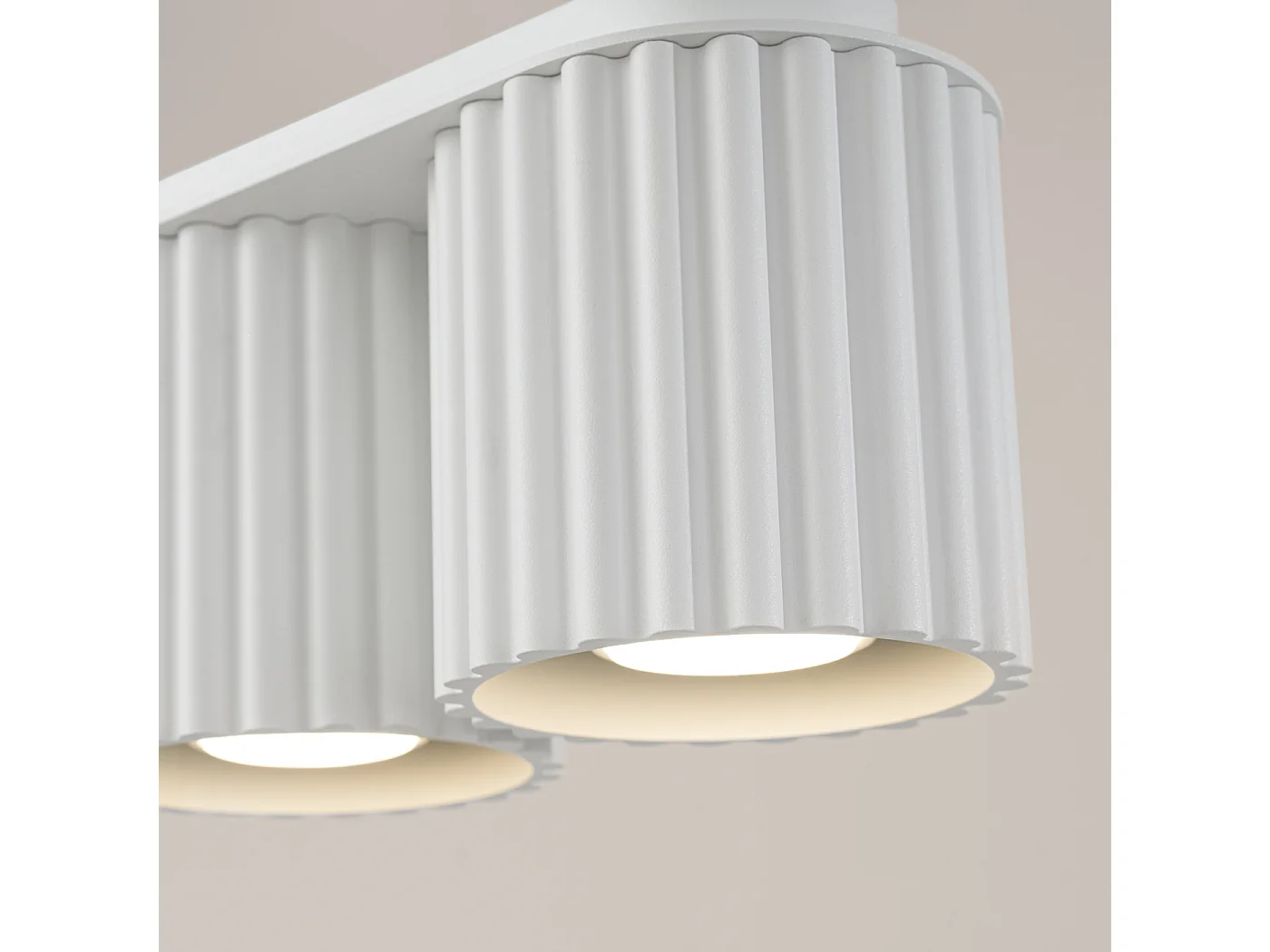 Plafonnier Aura Minimaliste En Aluminium - 2 Sources Lumineuses - L.21 X H.12 Cm - Blanc