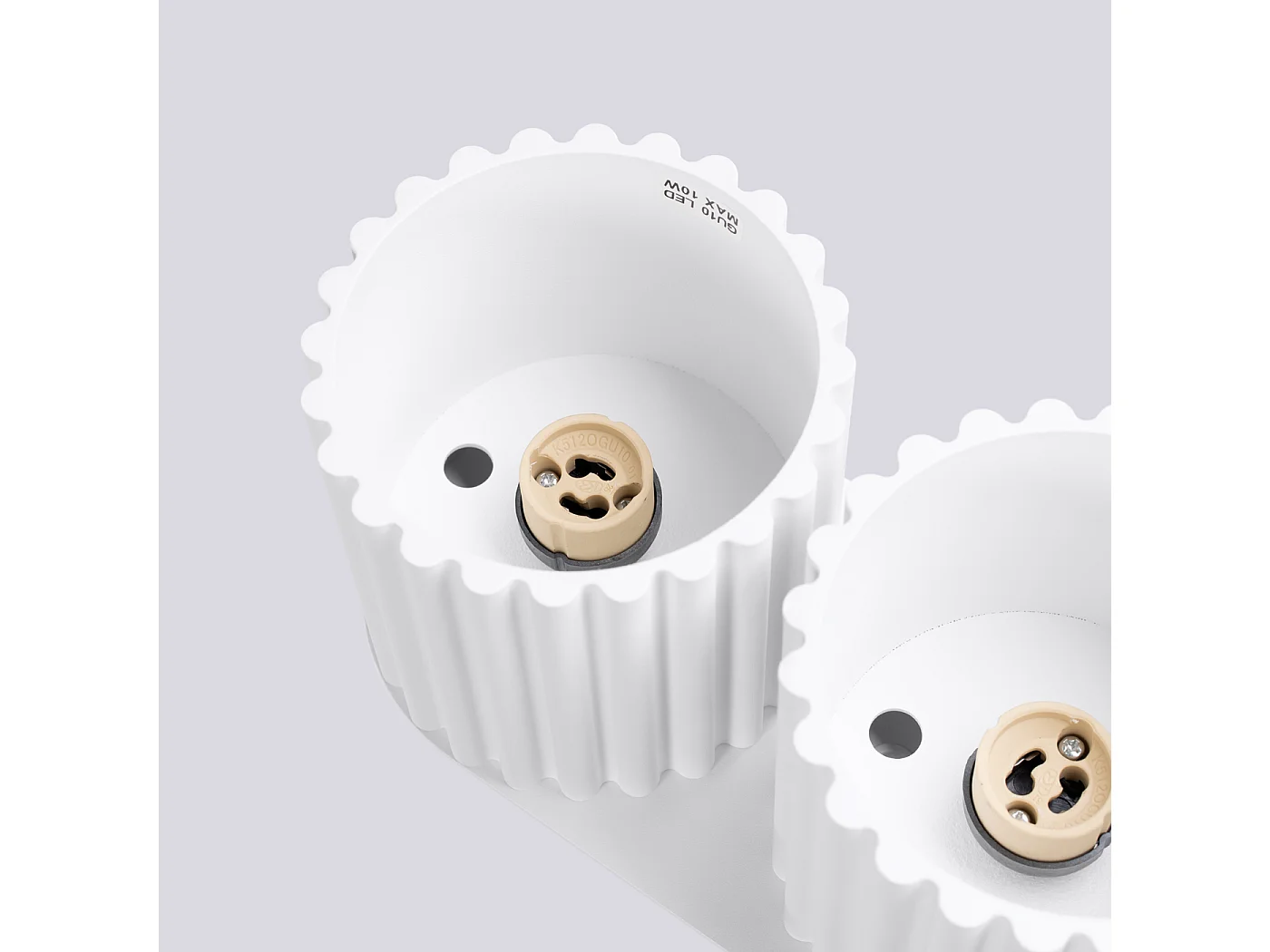 Plafonnier Aura Minimaliste En Aluminium - 2 Sources Lumineuses - L.21 X H.12 Cm - Blanc