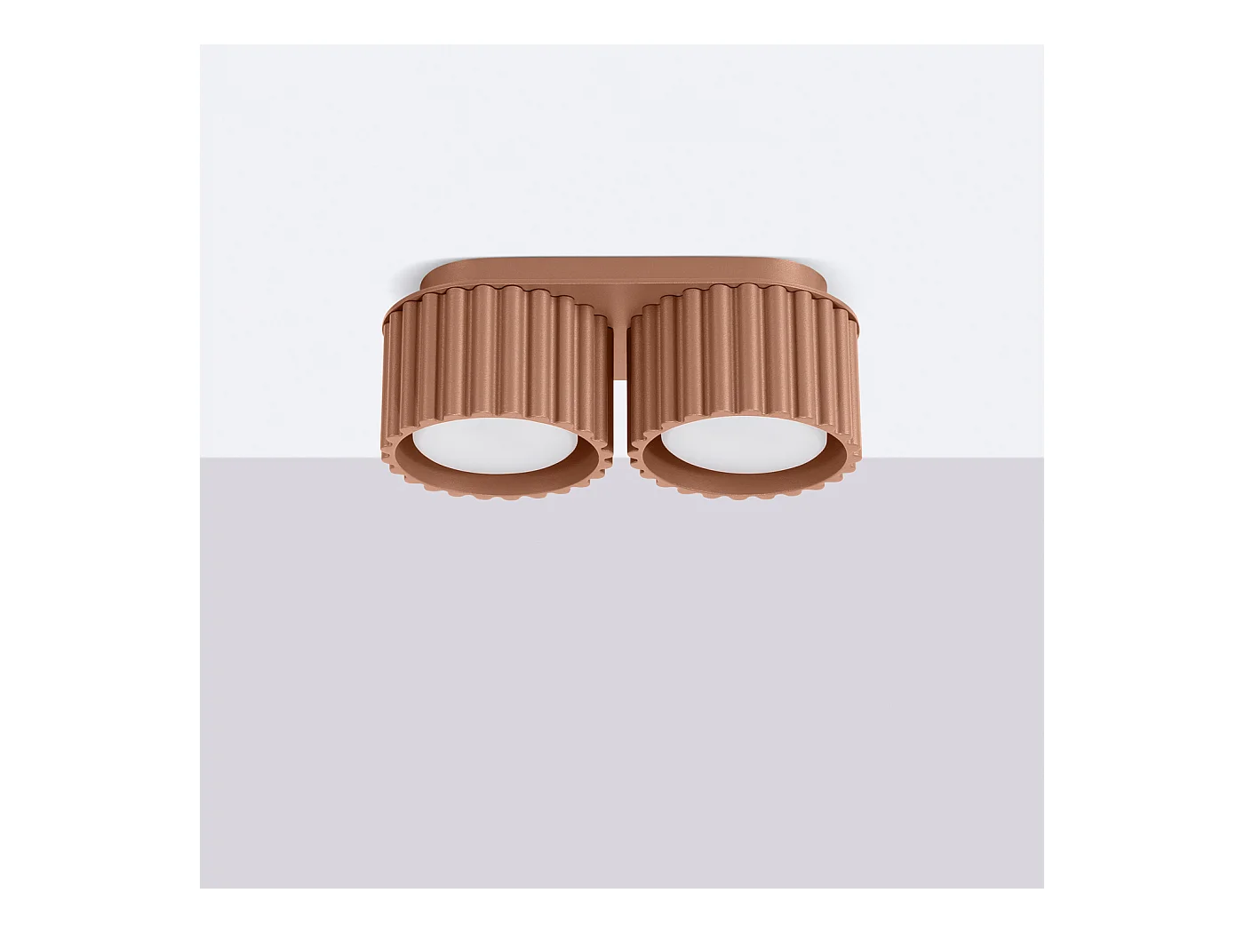 Candeeiro De Teto Aura Minimalista, Alumínio - 2 Lichtbronnen - L.21 X H.12 Cm - Mocha