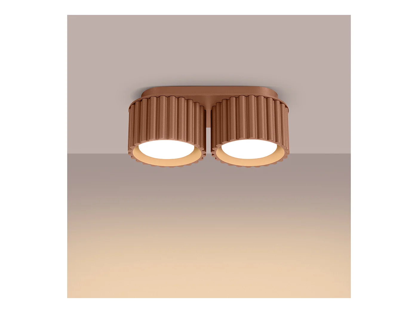 Candeeiro De Teto Aura Minimalista, Alumínio - 2 Lichtbronnen - L.21 X H.12 Cm - Mocha