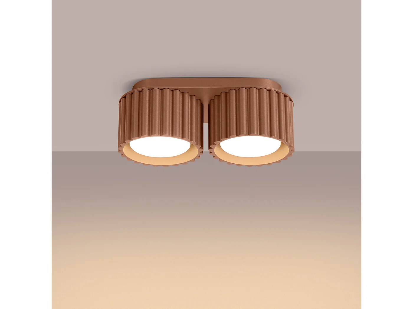 Candeeiro De Teto Aura Minimalista, Alumínio - 2 Lichtbronnen - L.21 X H.12 Cm - Mocha